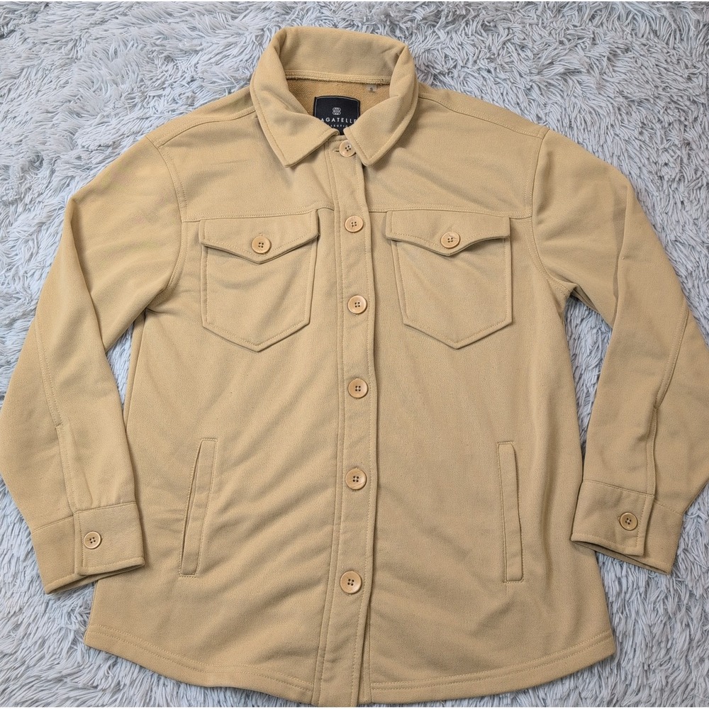 Bagatelle Shirt Womens S Biege  Button Up Preppy Casual Pockets Cowgirl Barn